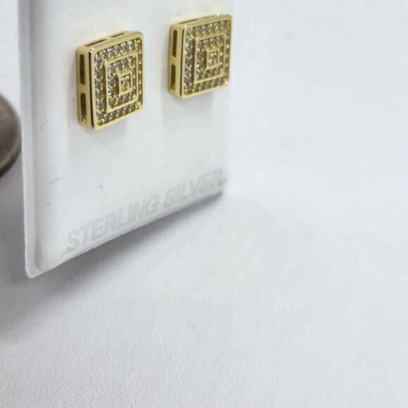BRAND NEW Sterling Silver 925 Square Design Earrings - Picture 2 of 4
